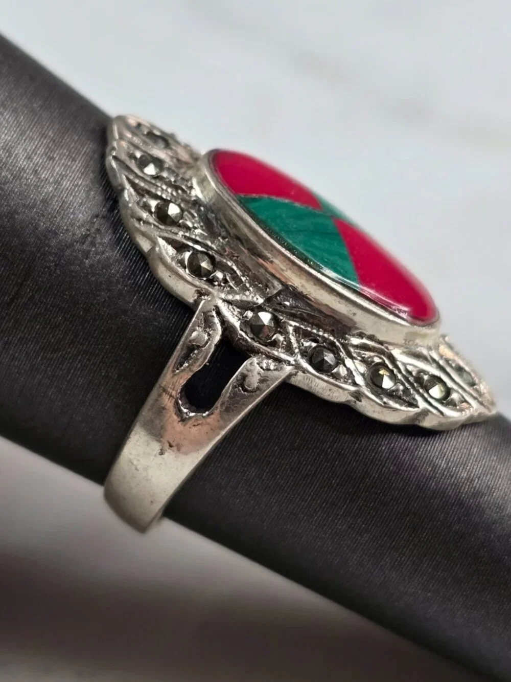 Womens Vintage Estate Sterling Silver Southwestern Zuni Ring 6.2g E649
